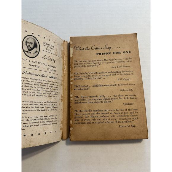 Poison for One John Rhode Avon Book 1943 PB 1st edition Dr Priestley Mystery VTG - Picture 5 of 7
